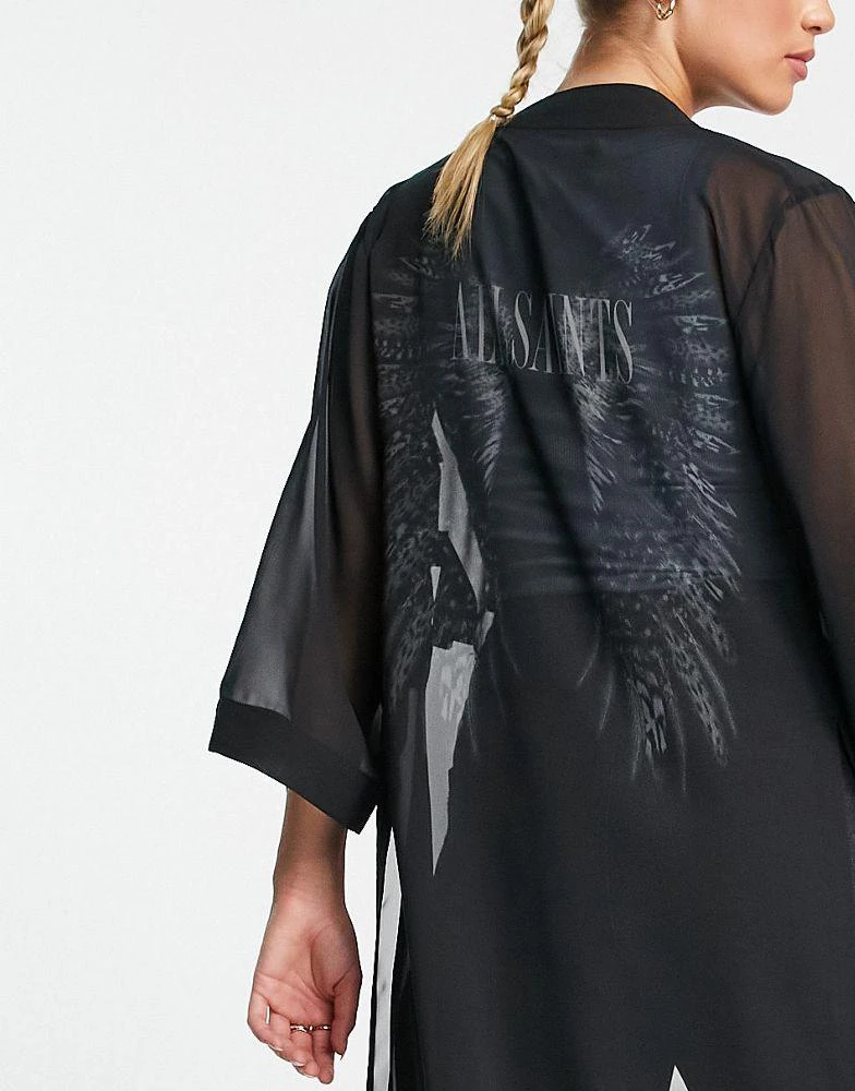 商品ALL SAINTS|AllSaints x ASOS exclusive back wing kimono in black,价格¥679,第3张图片详细描述