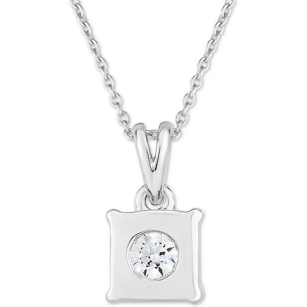 商品TruMiracle|Diamond Princess 18" Pendant Necklace (1/2 ct. t.w.) in 14k White, Yellow, or Rose Gold,价格¥11208,第5张图片详细描述