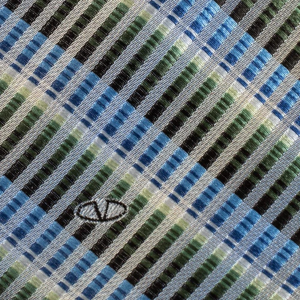 商品[二手商品] Valentino|Valentino Multicolor Striped Jacquard Silk Tie,价格¥1152,第2张图片详细描述