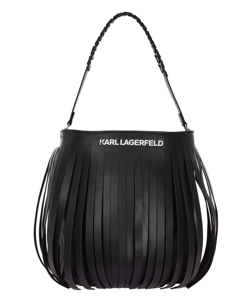 商品Karl Lagerfeld Paris|Karl Lagerfeld K/fringes Cotton Shoulder Bag,价格¥1948,第1张图片