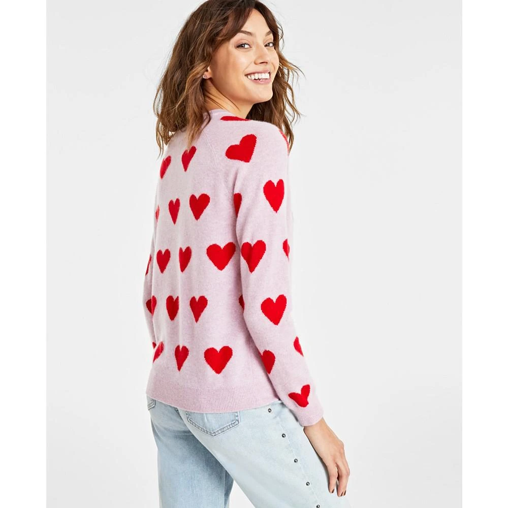 商品Charter Club|Women's Heart Crewneck 100% Cashmere Sweater, Created for Macy's,价格¥1489,第2张图片详细描述