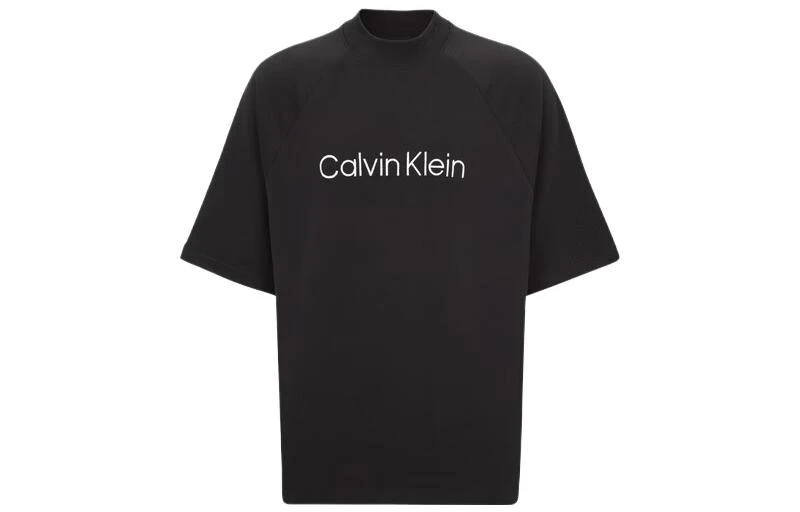 商品[国内直发] Calvin Klein|CALVIN KLEIN  英雄系列 品牌Logo印花圆领休闲短袖套头短袖 插肩袖T恤 男款 黑色,价格¥798,第1张图片