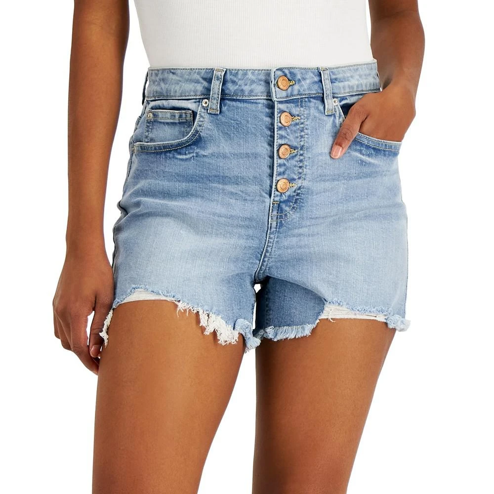 商品Vanilla Star|Juniors' Exposed Button Denim Shorts,价格¥98,第3张图片详细描述