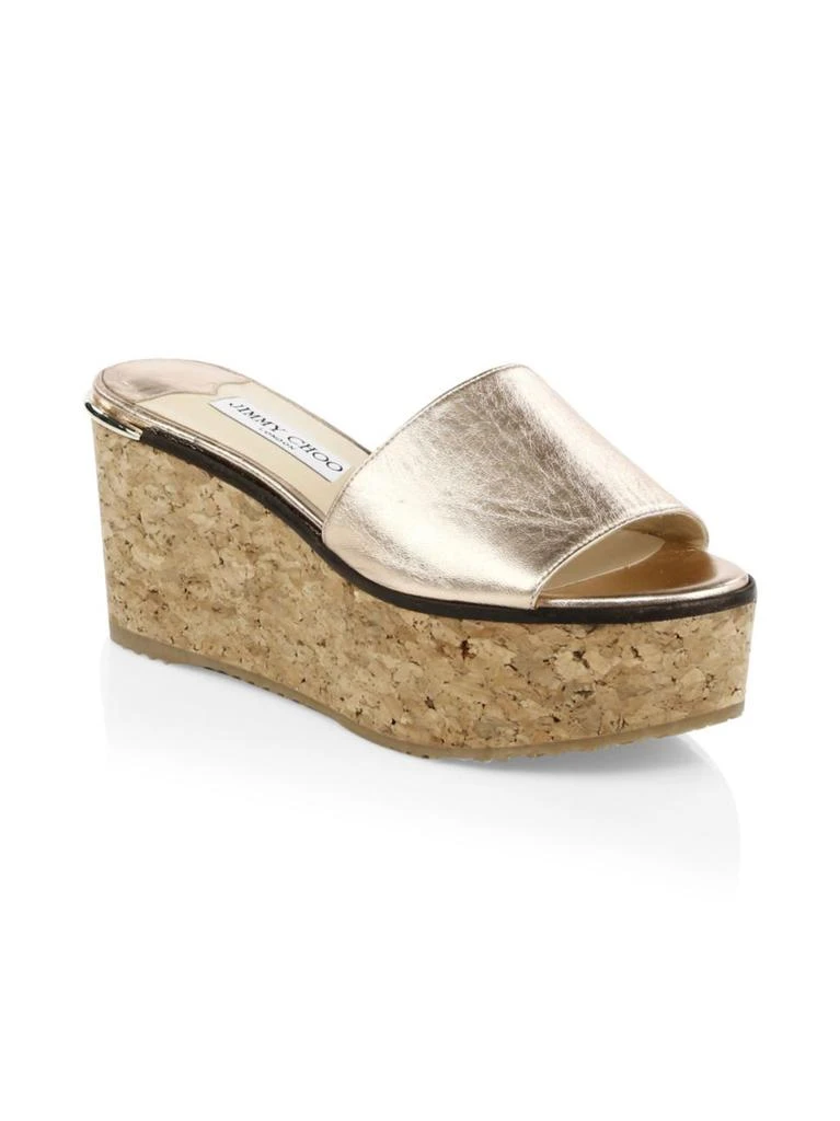 商品Jimmy Choo|DeeDee Metallic Leather Platform Mules,价格¥1574,第2张图片详细描述