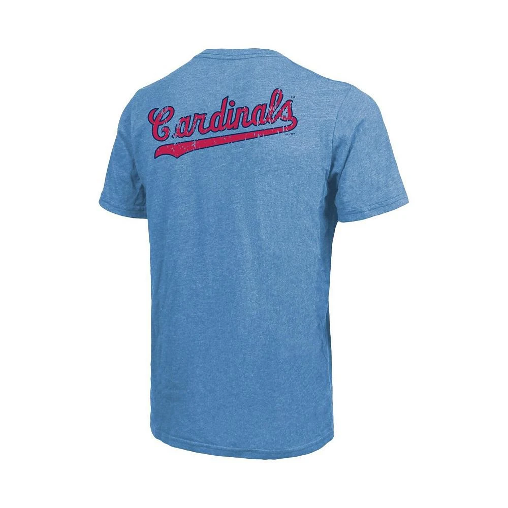 商品Outerstuff|Men's Majestic Threads Light Blue St. Louis Cardinals Throwback Logo Tri-blend T-shirt,价格¥335,第4张图片详细描述