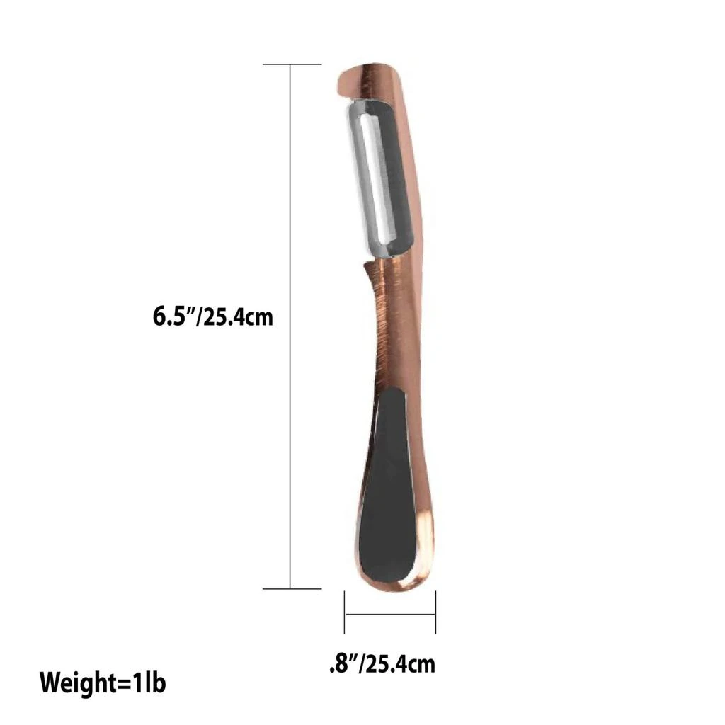商品Home Basics|Home Basics Nova Collection Zinc Vertical Vegetable Peeler, Rose Gold,价格¥111,第2张图片详细描述