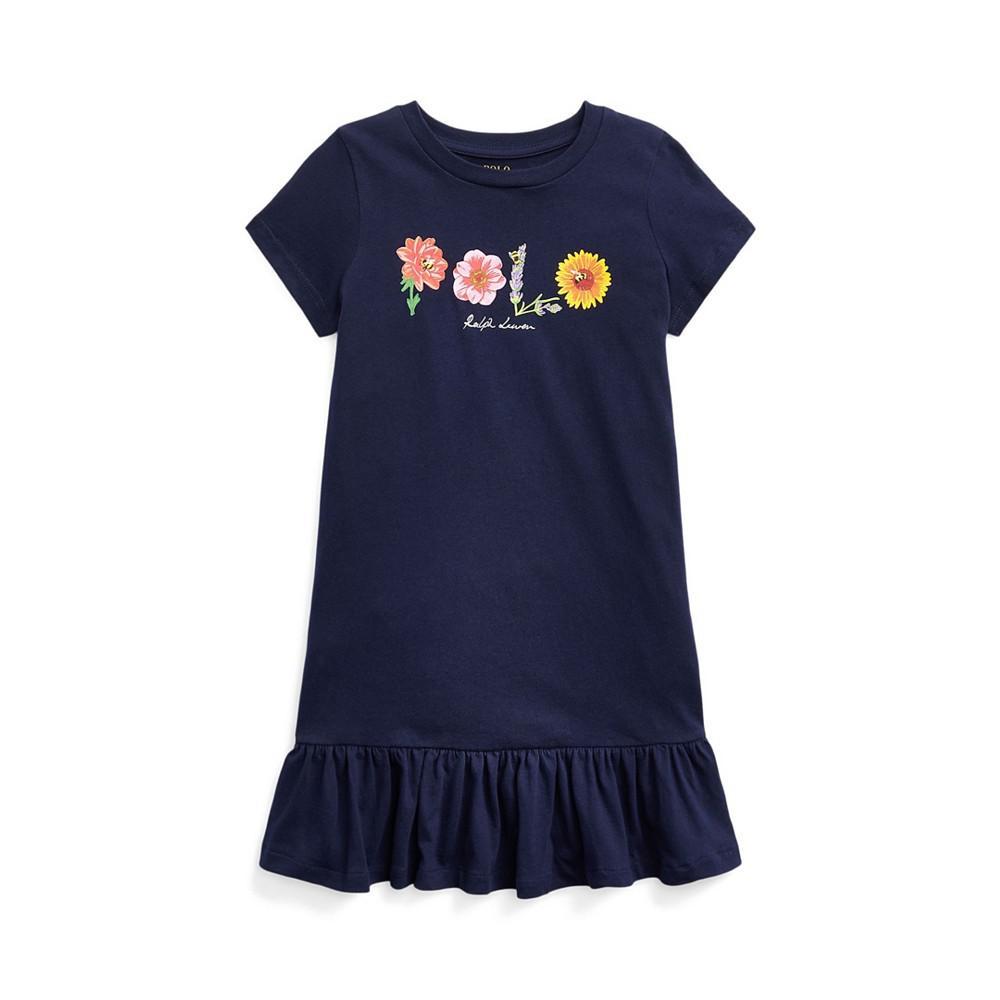商品Ralph Lauren|Little Girls Logo Jersey T-shirt Dress,价格¥234,第1张图片