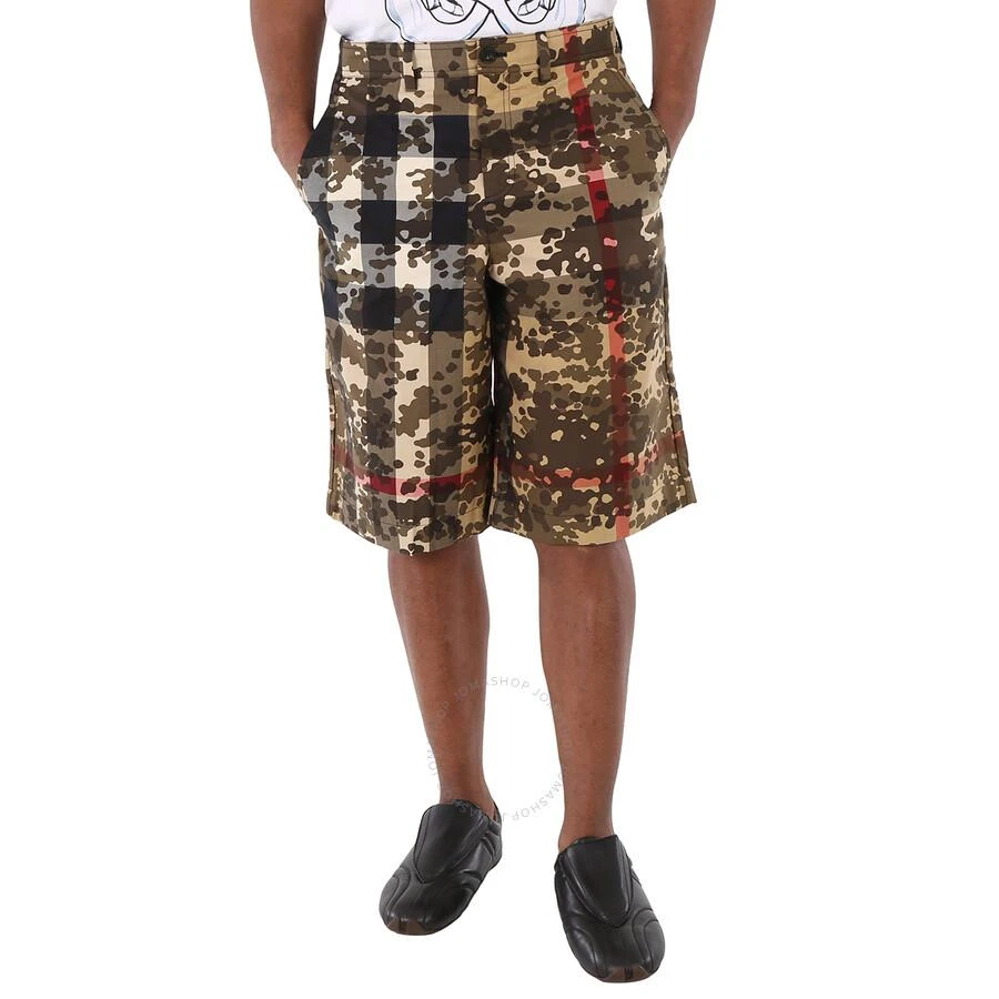 商品Burberry|Men's Camouflage Check Cotton Tailored Shorts,价格¥1229,第1张图片