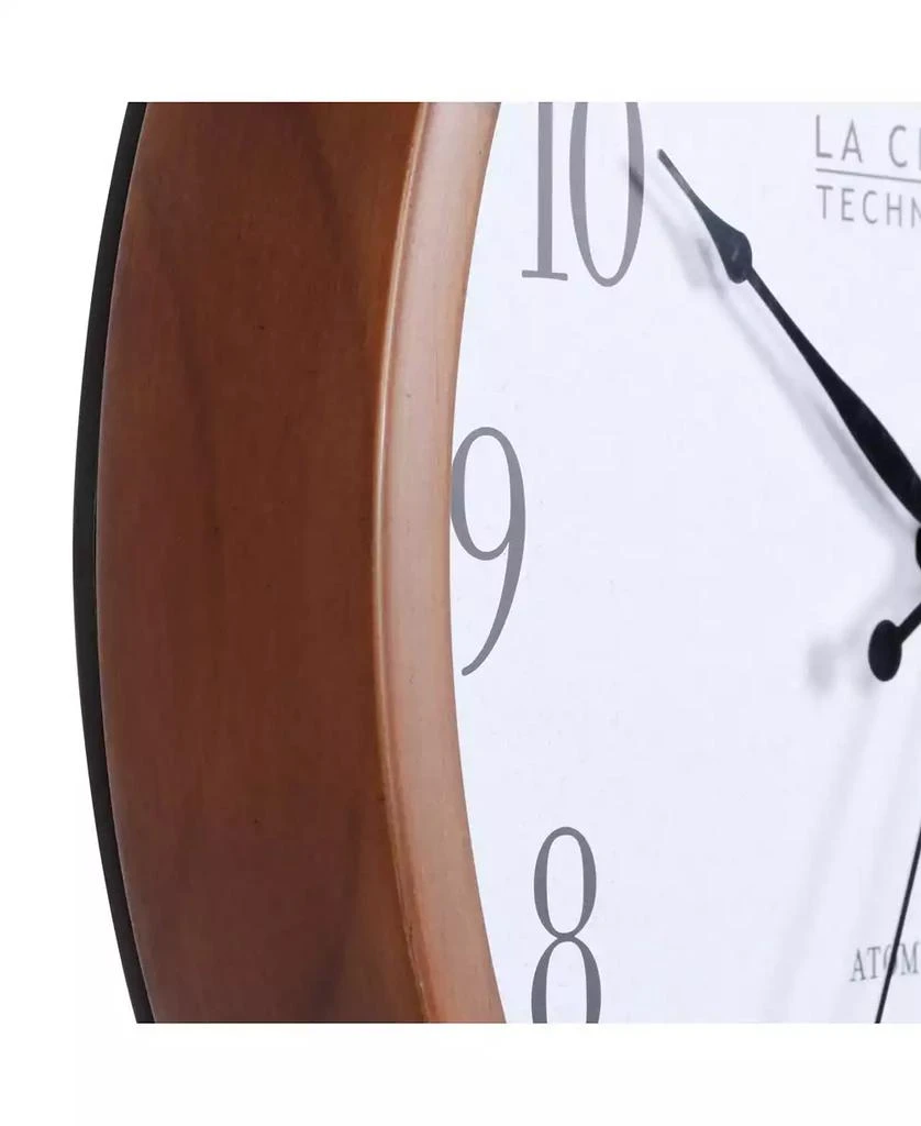 商品La Crosse Technology|404-50447-Int 12.8" Atomic Hard Wood Walnut Analog Wall Clock,价格¥448,第2张图片详细描述
