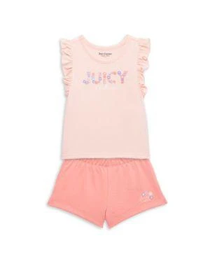 商品Juicy Couture|Little Girl's 2-Piece Logo Top & Shorts Set,价格¥68,第1张图片