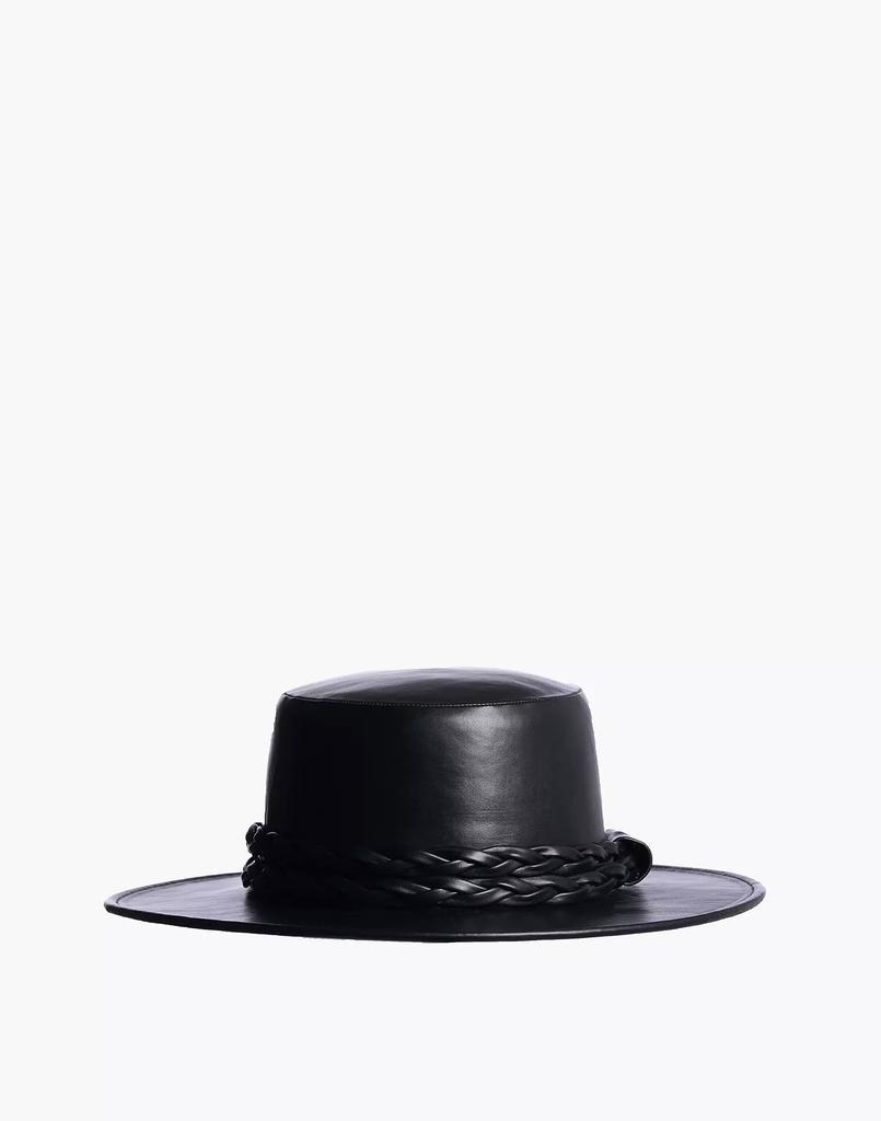 商品Madewell|ASN Vegan Leather Midnight Story Boater Hat,价格¥463,第3张图片详细描述