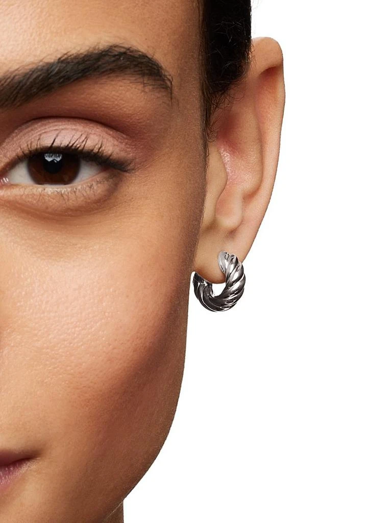 Sculpted Cable Hoop Earrings in Sterling Silver, 14.4MM 商品