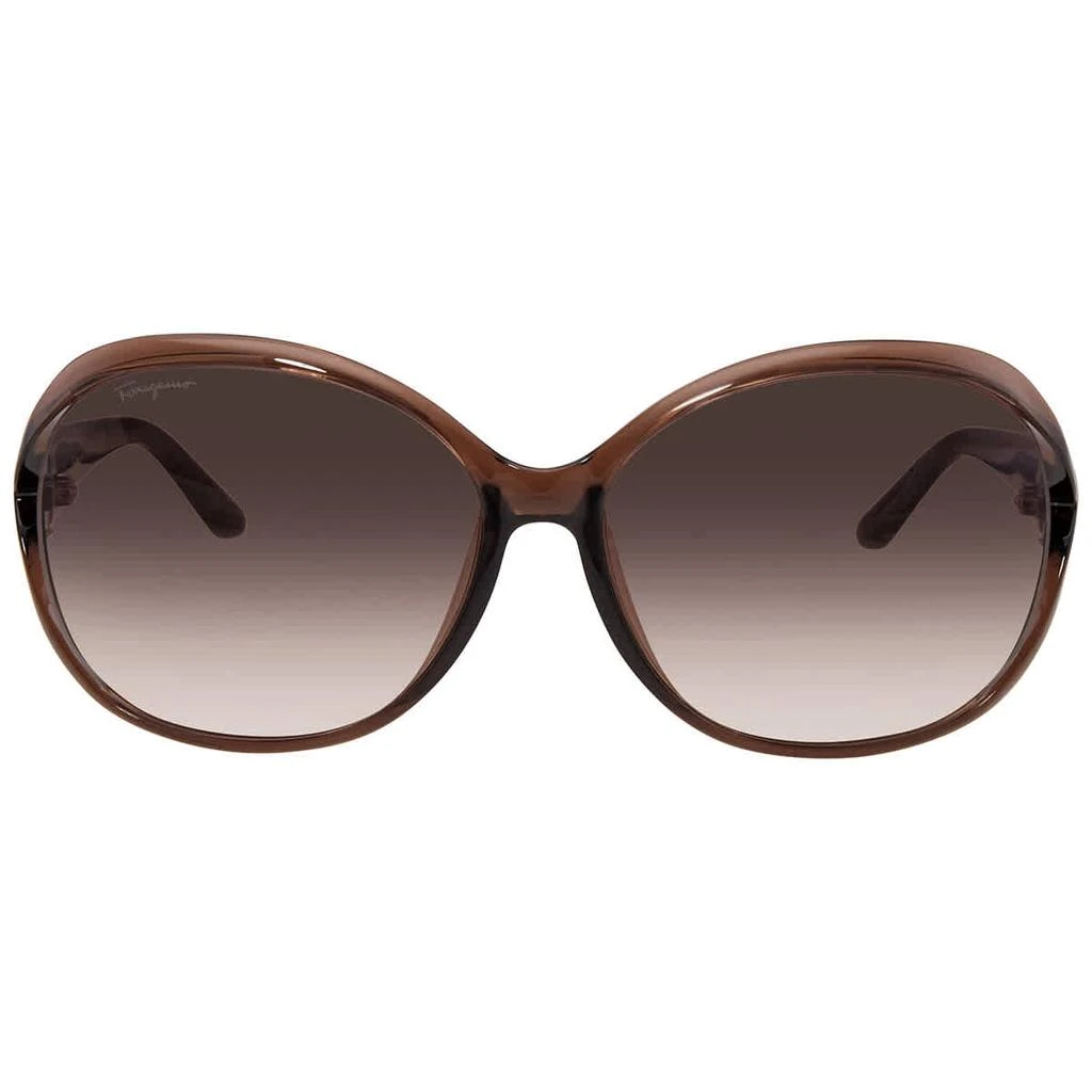 商品Salvatore Ferragamo|Brown Gradient Oval Sunglasses SF770SA 213 61,价格¥341,第2张图片详细描述