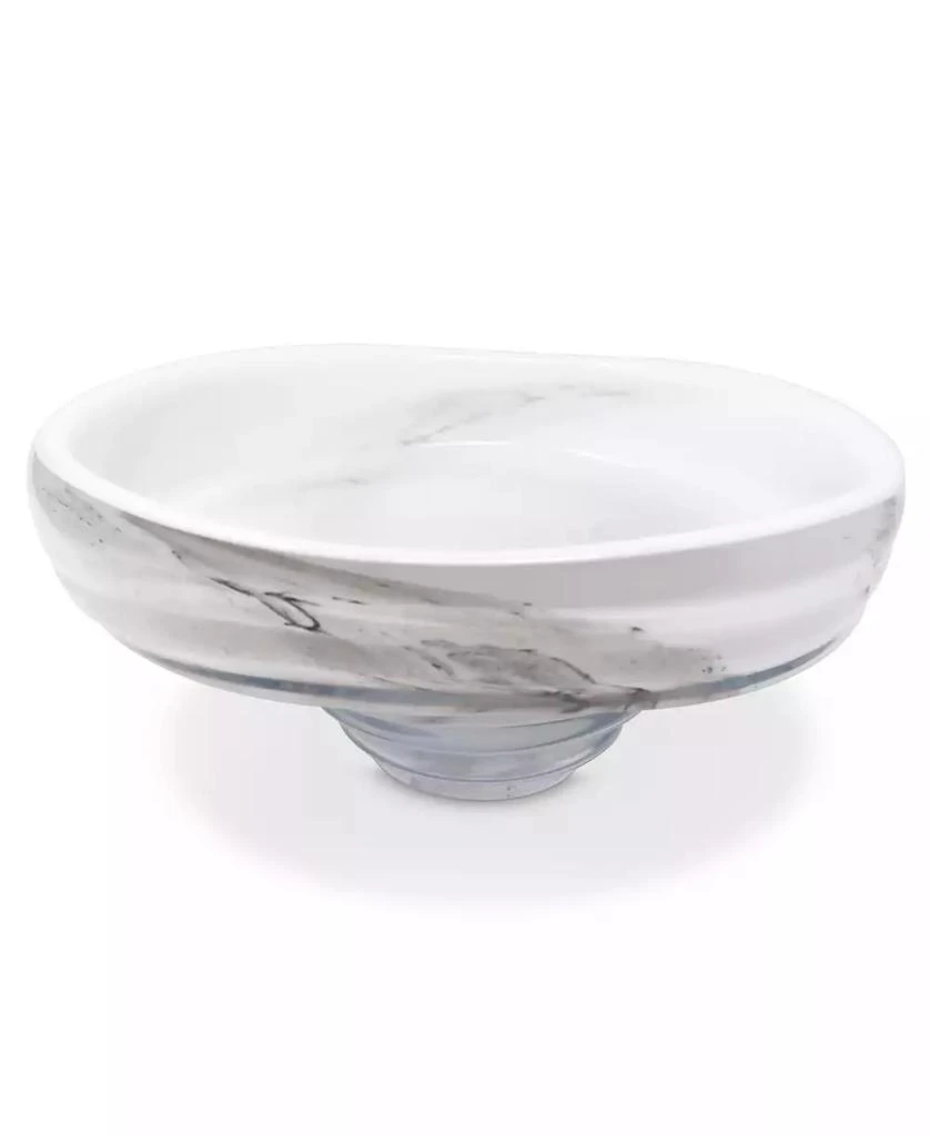 商品Vivience|10.75"D White with Black Strokes Glass Centerpiece Bowl,价格¥923,第2张图片详细描述
