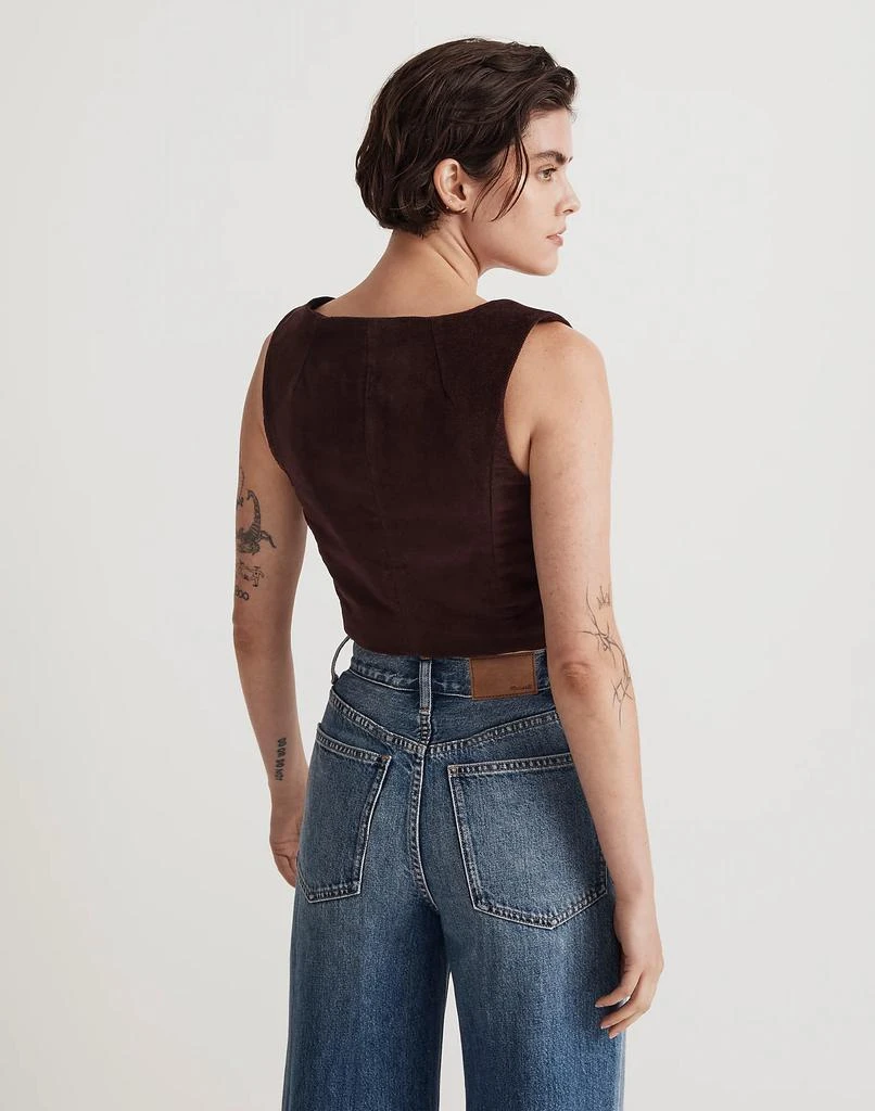 商品Madewell|Corduroy Twill Button-Front Crop Bralette Top,价格¥199,第4张图片详细描述