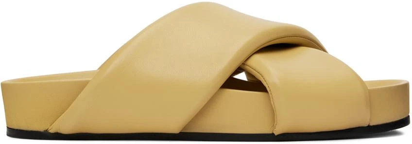 商品Jil Sander|Beige Padded Slides,价格¥1480,第1张图片