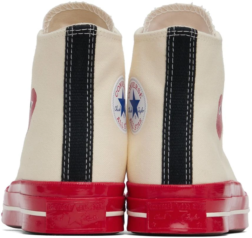 商品Comme des Garcons|Off-White & Red Converse Edition PLAY Chuck 70 High-Top Sneakers,价格¥1107,第2张图片详细描述