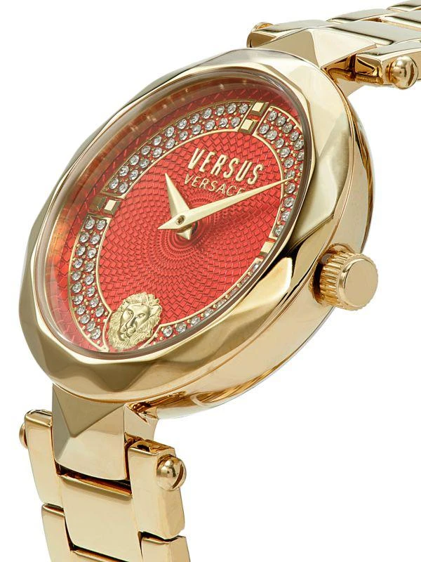 商品Versus Versace|39MM Ion Plated Yellow Gold Stainless Steel & Crystal Bracelet Watch,价格¥1087,第3张图片详细描述