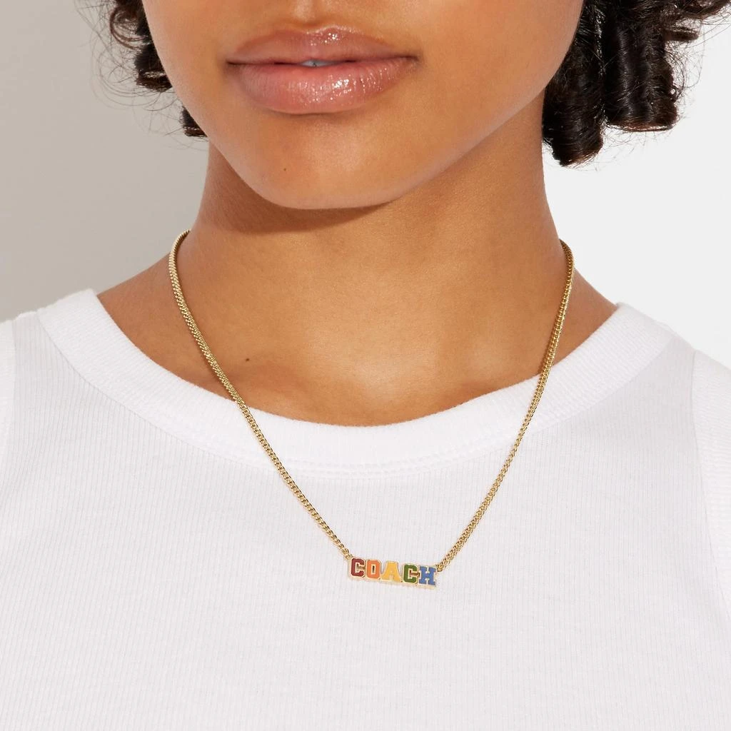 商品Coach|Coach Outlet Logo Varsity Necklace,价格¥250,第1张图片