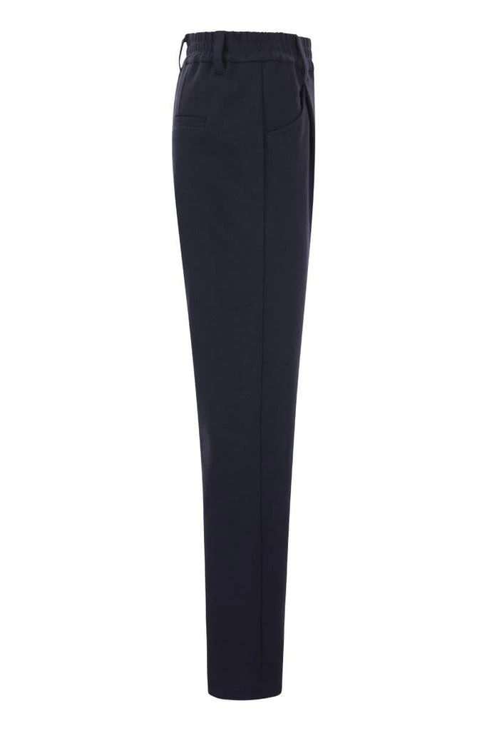 商品Brunello Cucinelli|BRUNELLO CUCINELLI Baggy trousers in stretch cotton interlock Couture,价格¥6133,第3张图片详细描述