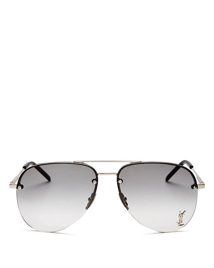 商品Yves Saint Laurent|CLASSIC 11 M Brow Bar Aviator Sunglasses, 59mm,价格¥3987,第5张图片详细描述