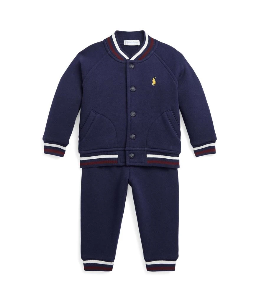 商品Ralph Lauren|Fleece Baseball Jacket & Jogger Pants Set (Infant),价格¥342,第1张图片