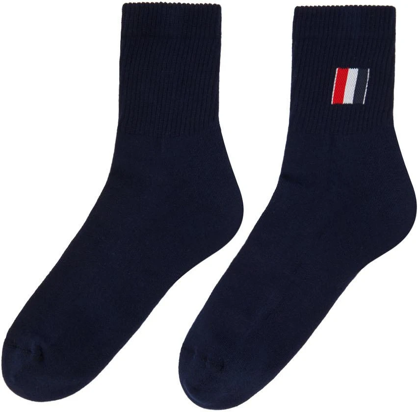 商品Thom Browne|Navy Cotton Socks,价格¥487,第2张图片详细描述