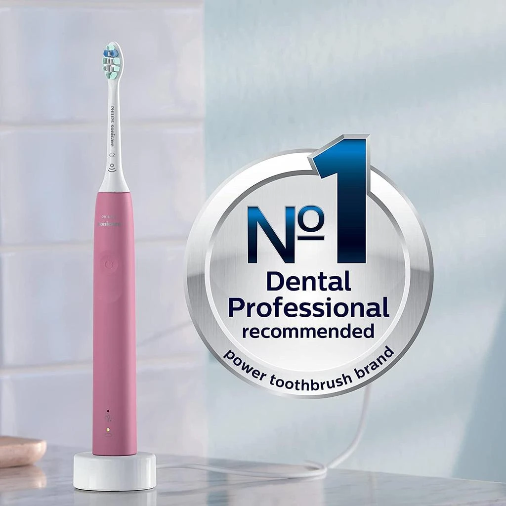 商品Philips|Philips Sonicare ProtectiveClean 4100 Rechargeable Electric Power Toothbrush, Pink, HX6815/01,价格¥379,第3张图片详细��描述