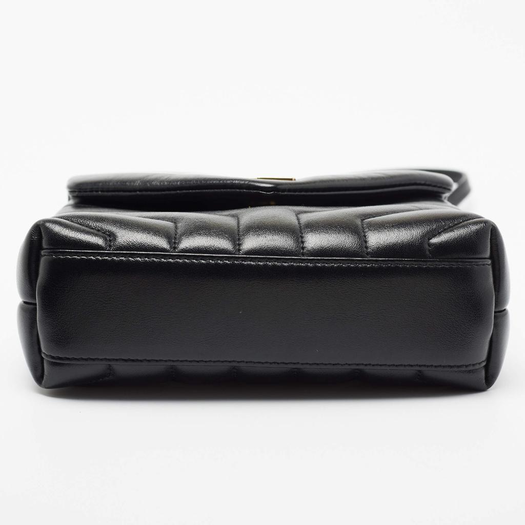 Saint Laurent Black Matelassé Leather Toy Loulou Crossbody Bag商品第7张图片规格展示