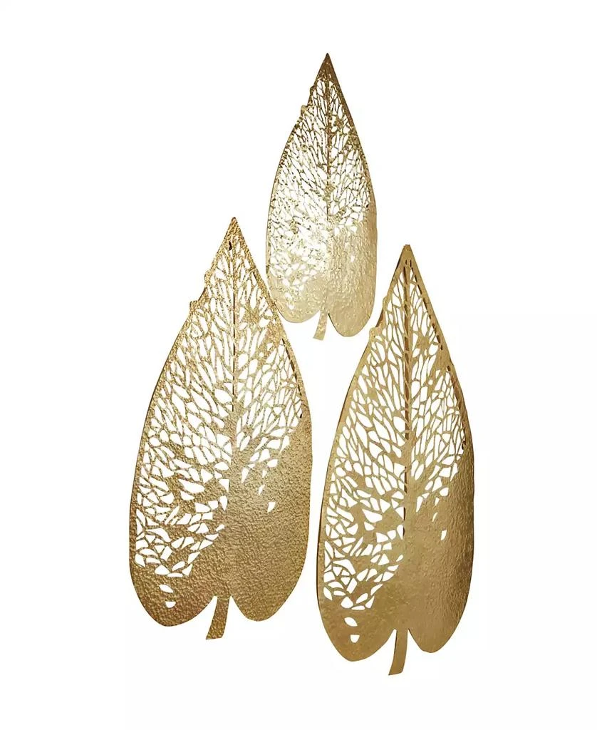 Novogratz Gold Metal Leaf Wall Decor with Laser Cut Detailing Set of 3 45", 36", 28"H 商品