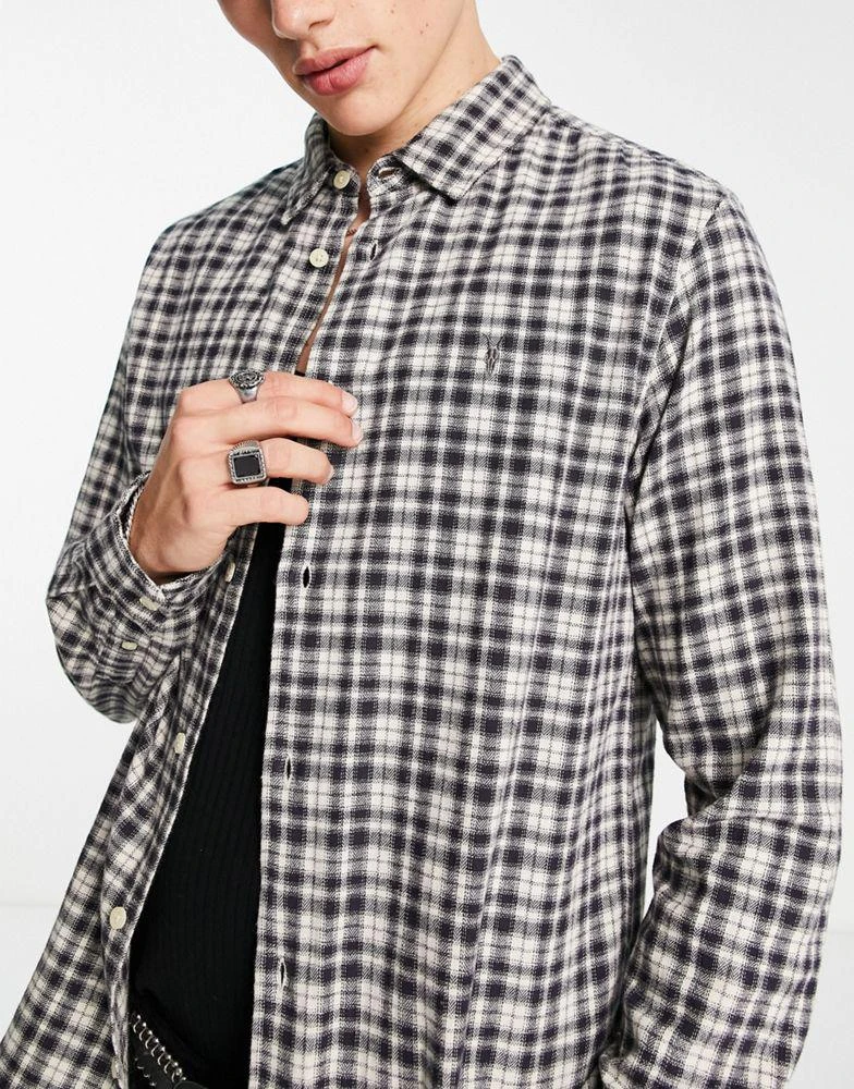 商品ALL SAINTS|AllSaints Lexington long sleeve check shirt in ecru,价格¥531,第3张图片详细描述