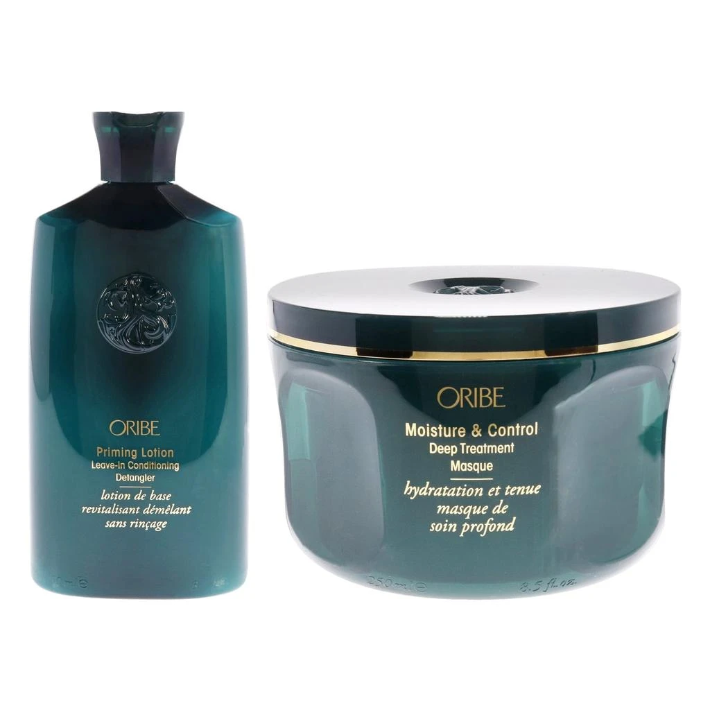 商品Oribe|Moisture and Control Deep Treatment Masque and Priming Lotion Leave-In Conditioning Detangler Kit by  for Unisex - 2 Pc Kit 8.5oz Masque, 8.5oz Detangler,价格¥711,第2张图片详细描述