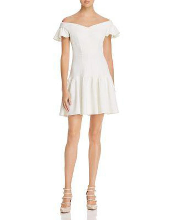 商品Rebecca Taylor|Off-the-Shoulder Textured Mini Dress,价格¥2817,第1张图片