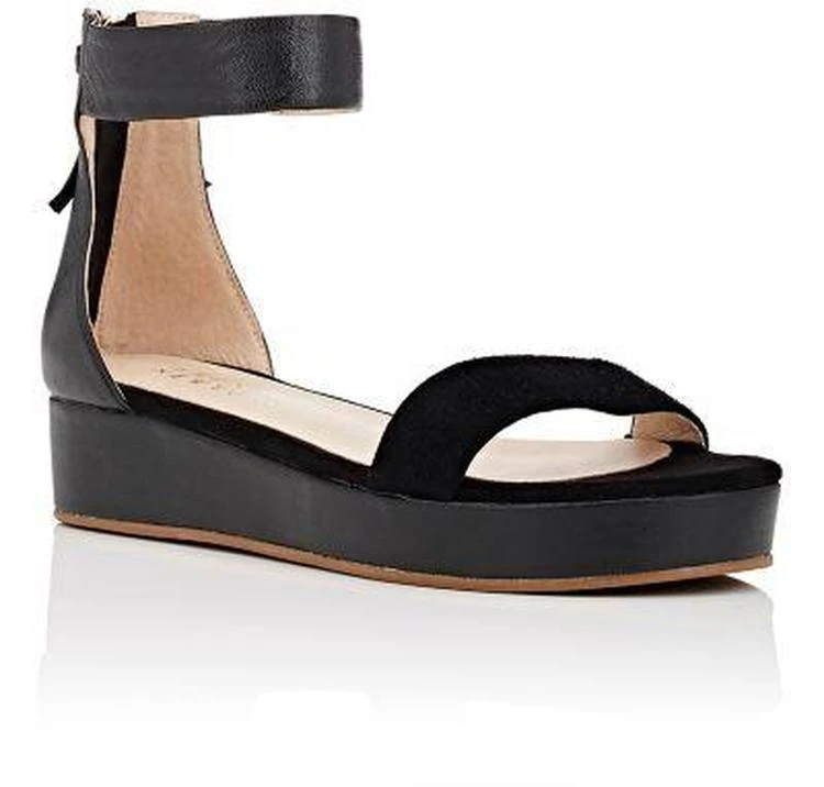 商品Barneys New York|Leather & Suede Platform Ankle-Strap Sandals,价格¥893,第2张图片详细描述