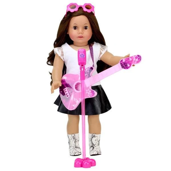 商品Teamson|Sophia’s Guitar, Sunglasses and Microphone for 18" Dolls, Pink,价格¥167,第2张图片详细描述