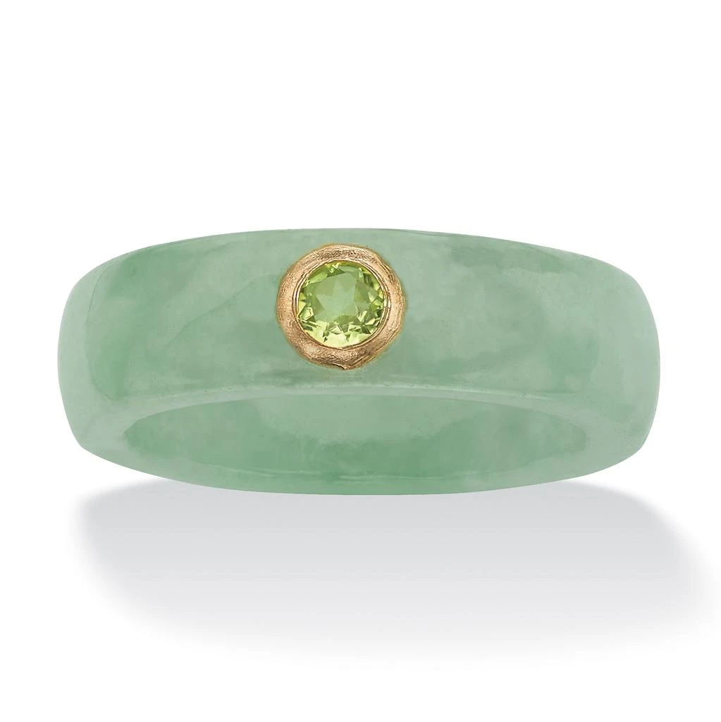 商品Palm Beach Jewelry|.26 TCW Round Genuine Peridot and Green Jade Ring in 10k Gold,价格¥626,第1张图片