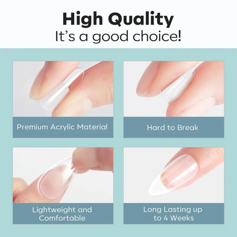 Short Almond - Frosted Nail Tips 商品