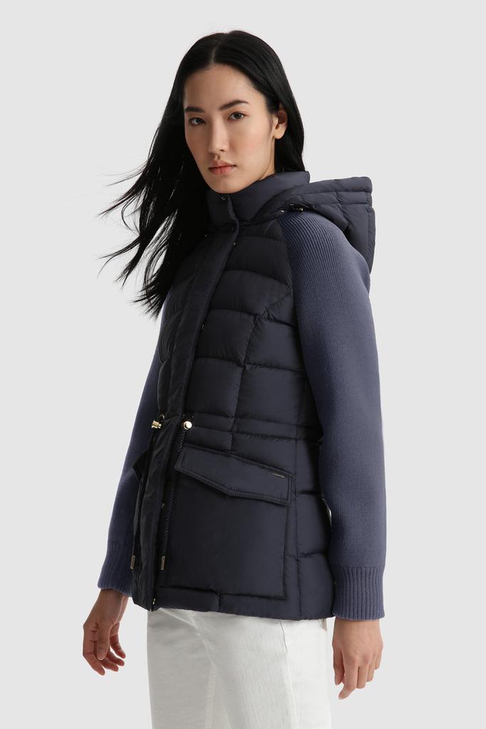 Auburn Quilted Jacket with Knitted Sleeves商品第3张图片规格展示