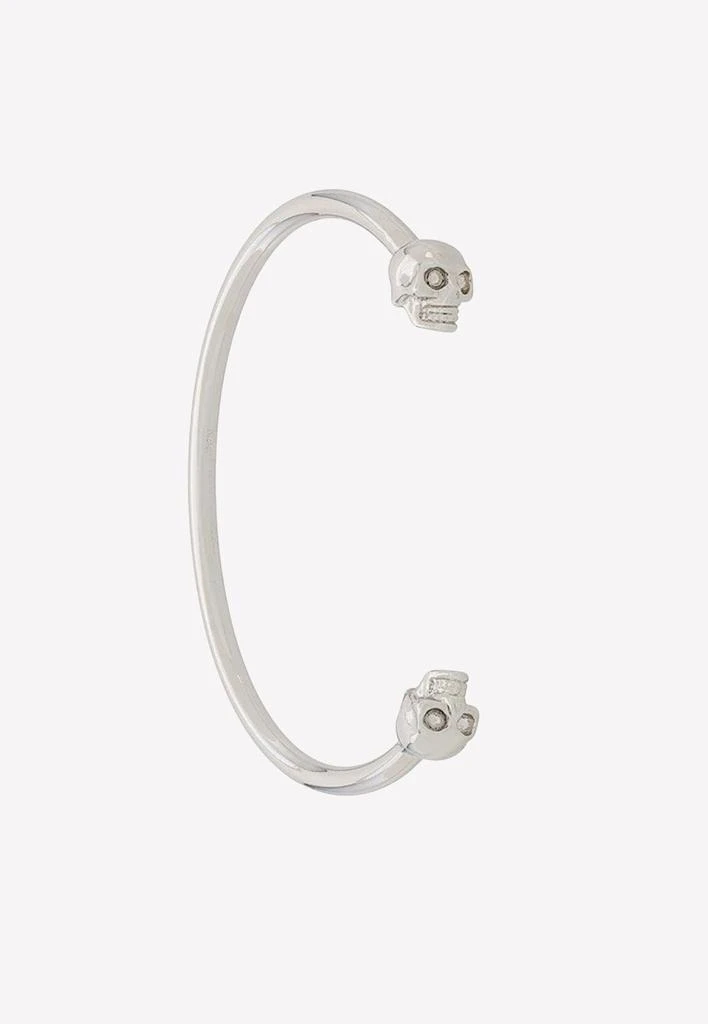 商品Alexander McQueen|Thin Twin Skull Bracelet in Antique Silver,价格¥1986,第1张图片