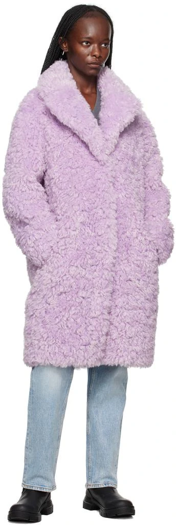 商品STAND STUDIO|Purple Camille Cocoon Faux-Fur Coat,价格¥2274,第4张图片详细描述