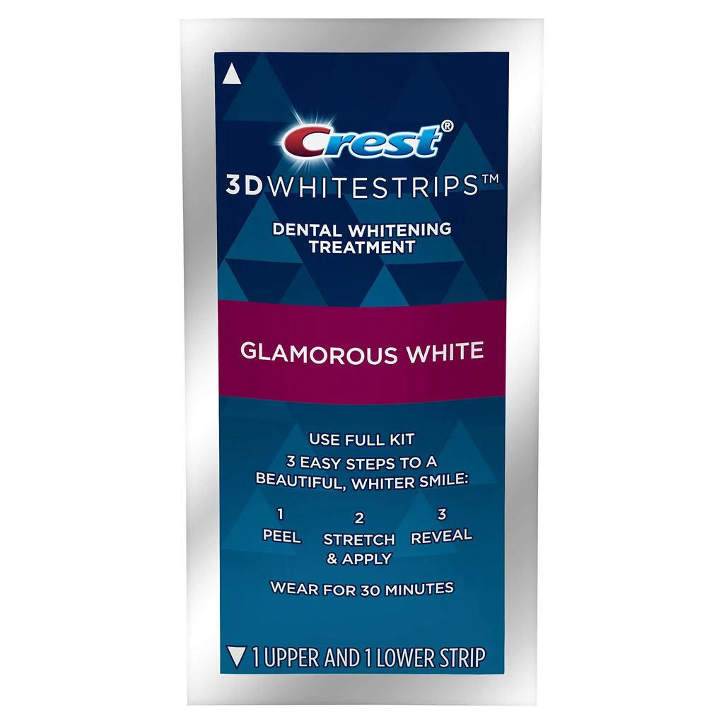 商品Crest|Crest 3D Whitestrips, Glamorous White, Teeth Whitening Strip Kit, 32 Strips (16 Count Pack) -Packaging may vary,价格¥335,第2张图片详细描述