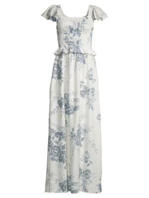 商品Love Ady|Floral-Print Smocked-Waist Dress,价格¥239,第3张图片详细描述