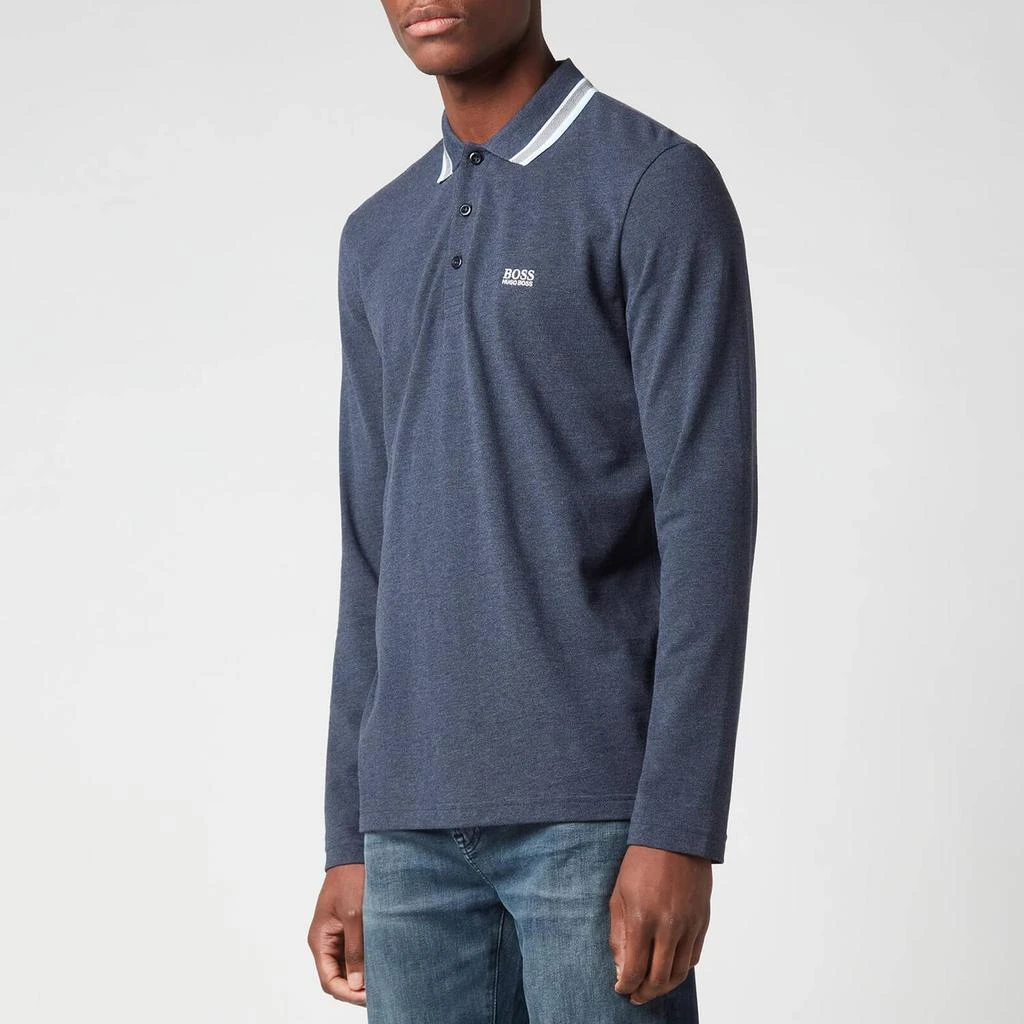 商品Hugo Boss|BOSS Green Men's Plisy Long Sleeve Polo Shirt - Dark Blue,价格¥511,第1张图片