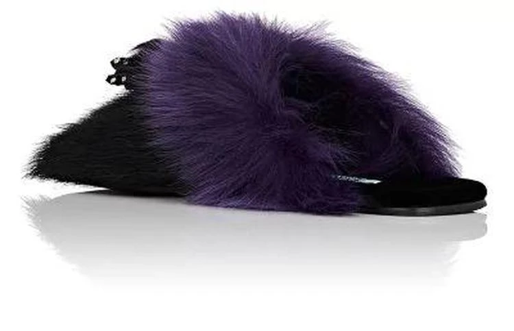 商品Prada|Tassel-Embellished Fur Slide Sandals,价格¥2818,第3张图片详细描述