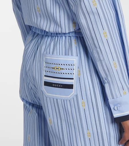Horsebit striped cotton palazzo pants 商品