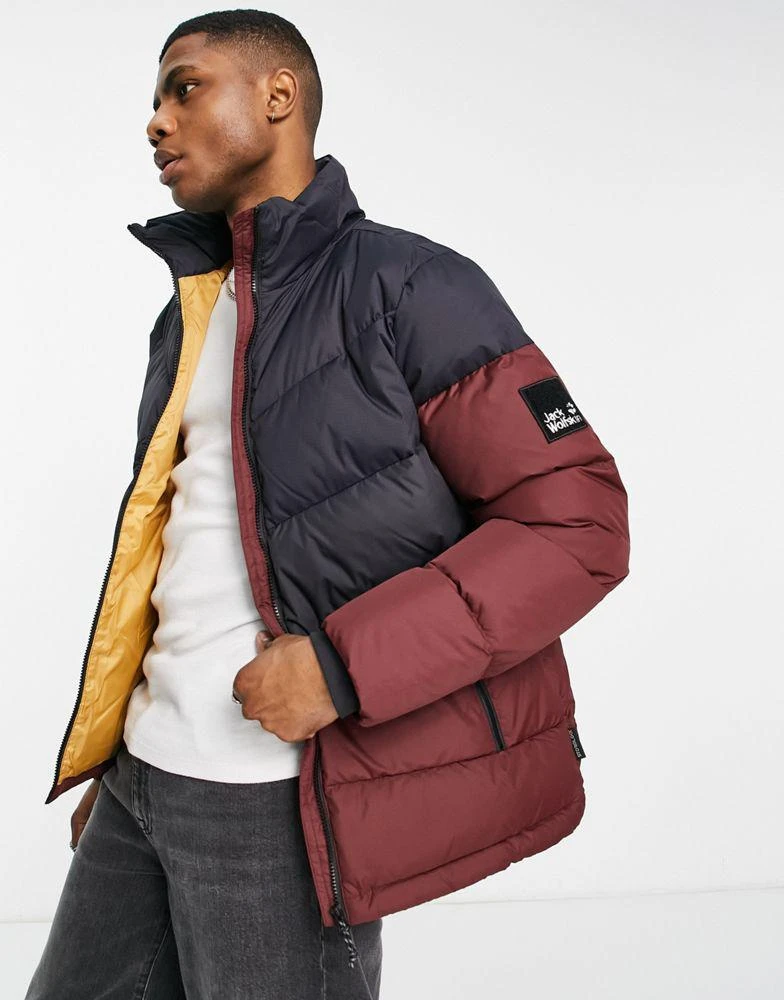 商品Jack Wolfskin|Jack Wolfskin 365 Fearless Down puffer jacket in burgundy,价格¥982,第1张图片