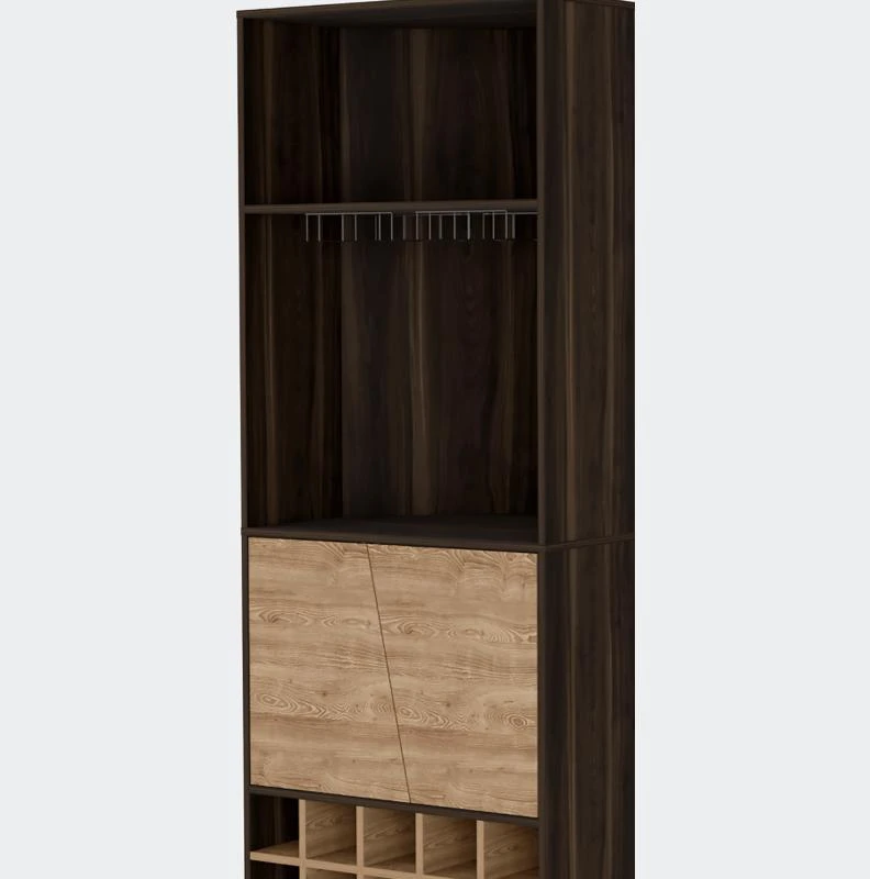 商品FM Furniture|Bahamas Corner Bar, Ten Wine Cubbies, Double Door Cabinet, Two Shelves, One Interior Shelf,价格¥1896,第1张图片