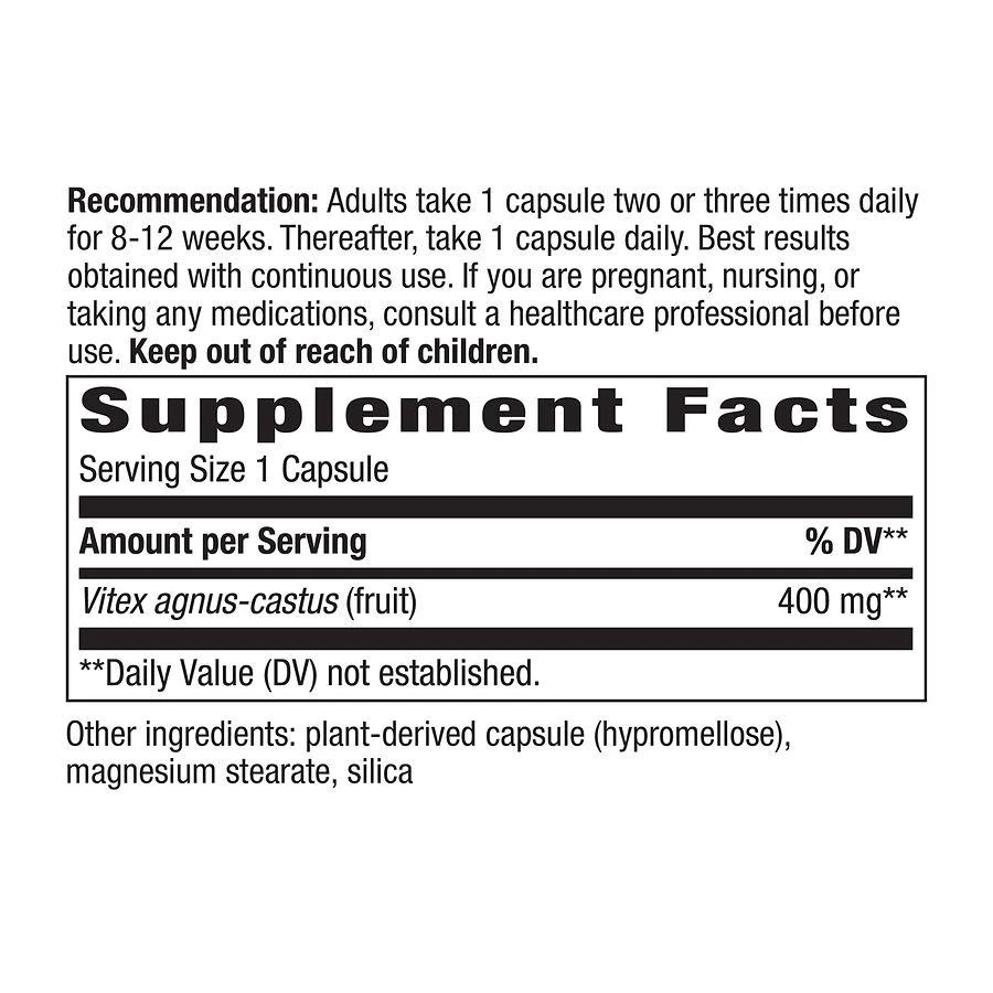商品Nature's Way|Vitex Fruit Vegetarian Capsules,价格¥67,第3张图片详细描述