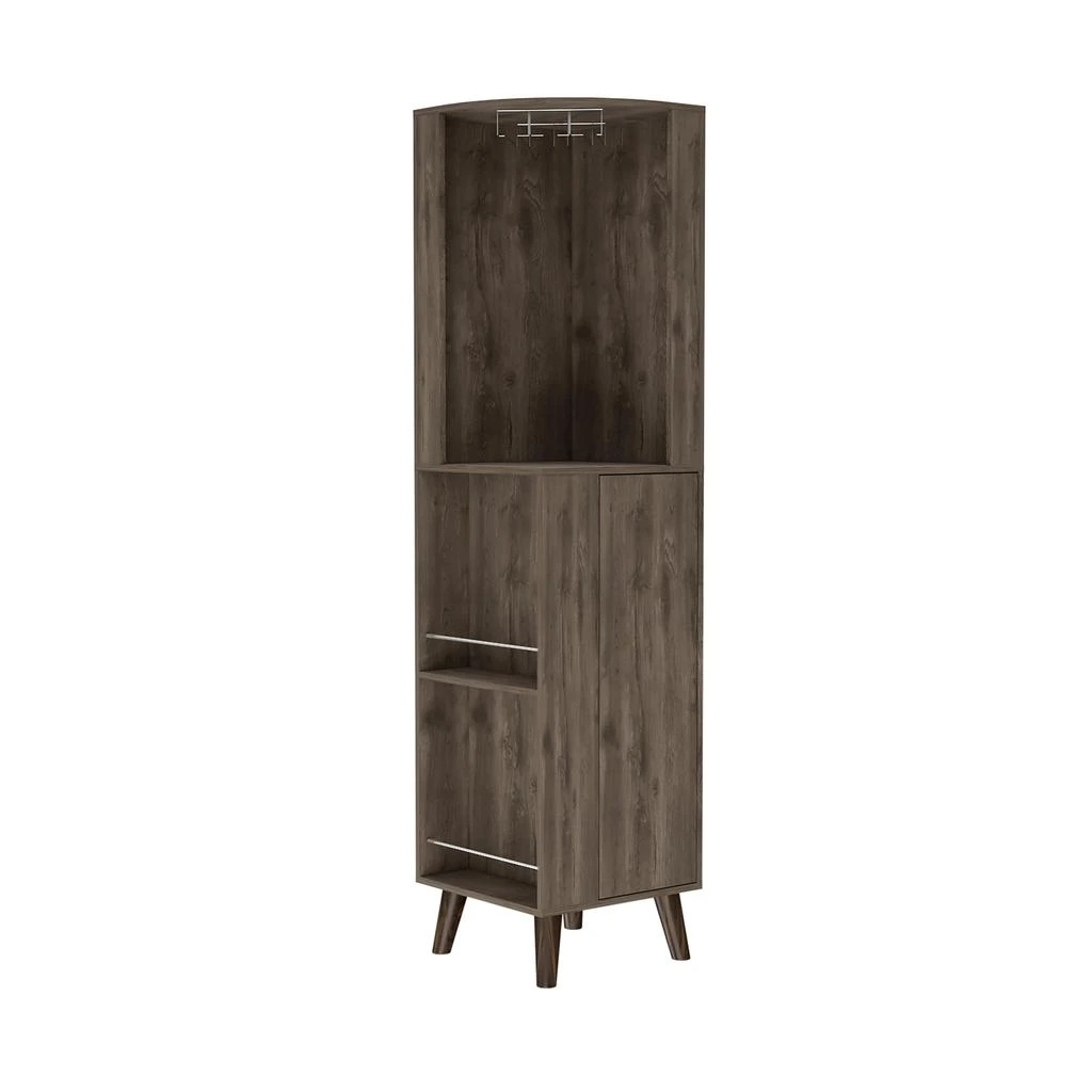 商品Streamdale Furniture|Streamdale Durham 1-Drawer 2-Shelf Corner Bar Cabinet Dark Brown,价格¥2877,第4张图片详细描述