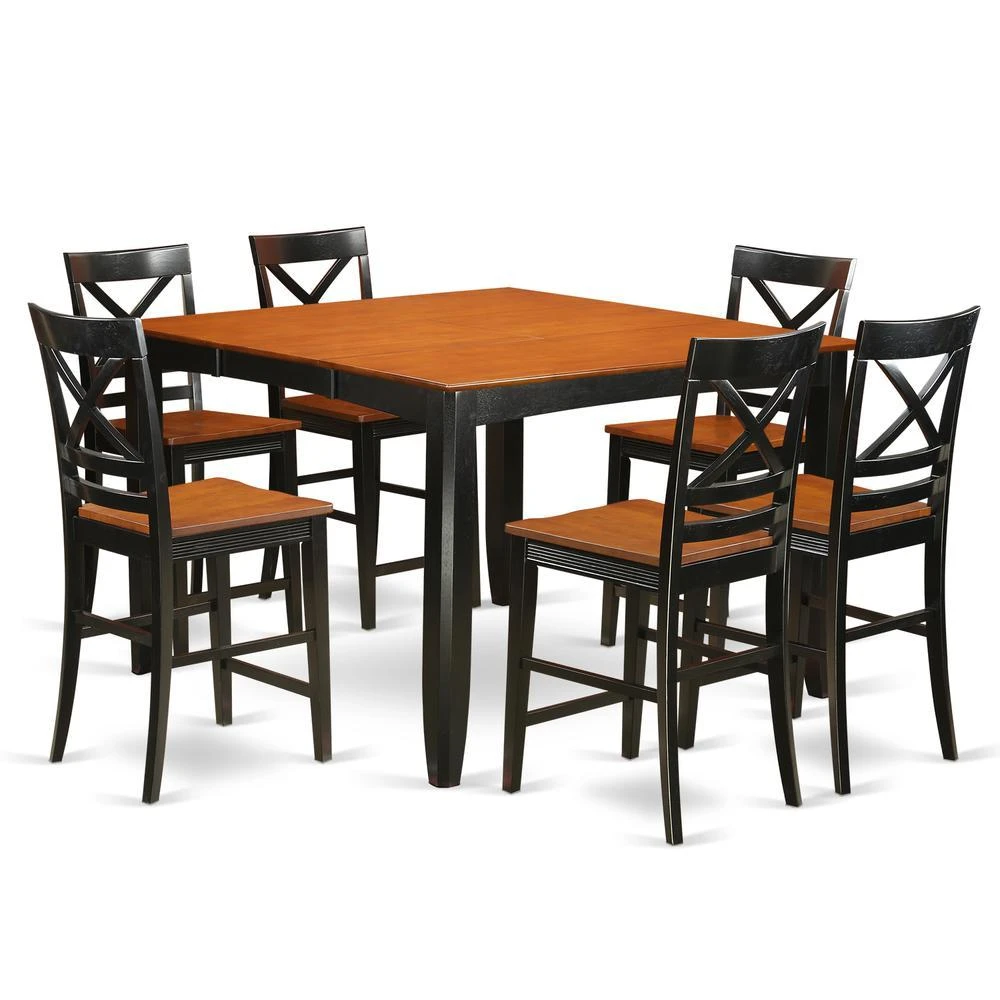 商品East West Furniture|7  Pc  counter  height  Dining  room  set  -  Dining  Table  and  6  Kitchen  bar  stool.,价格¥7896,第2张图片详细描述